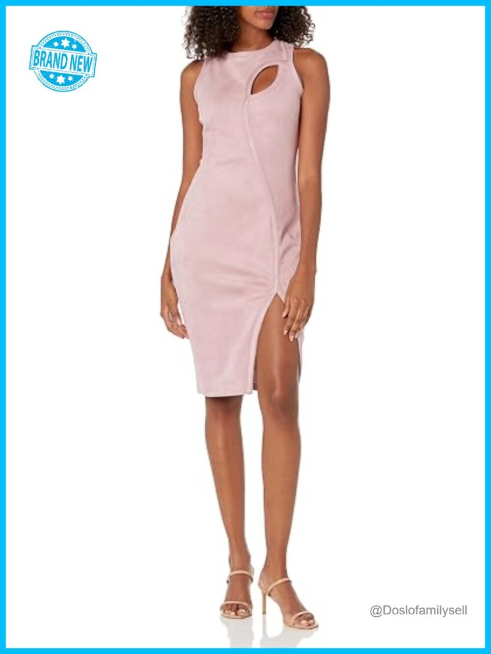 Fitted Cutout Tank Dress with Slit - V-Neck, Fit & Flare